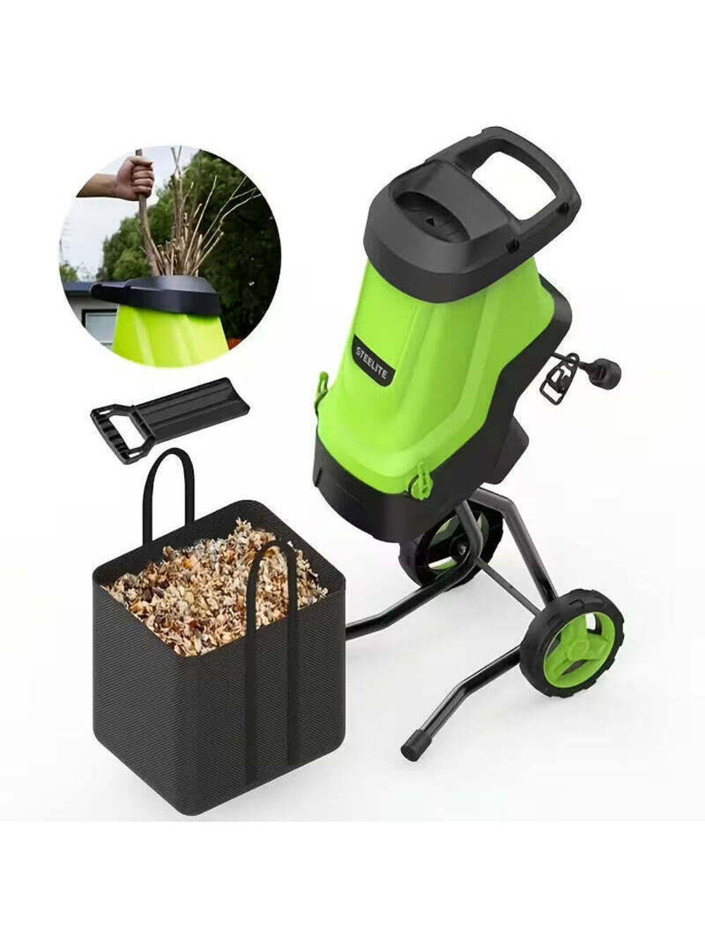 Deli Steelite Heavy-Duty Electric Wood Chipper Shredder